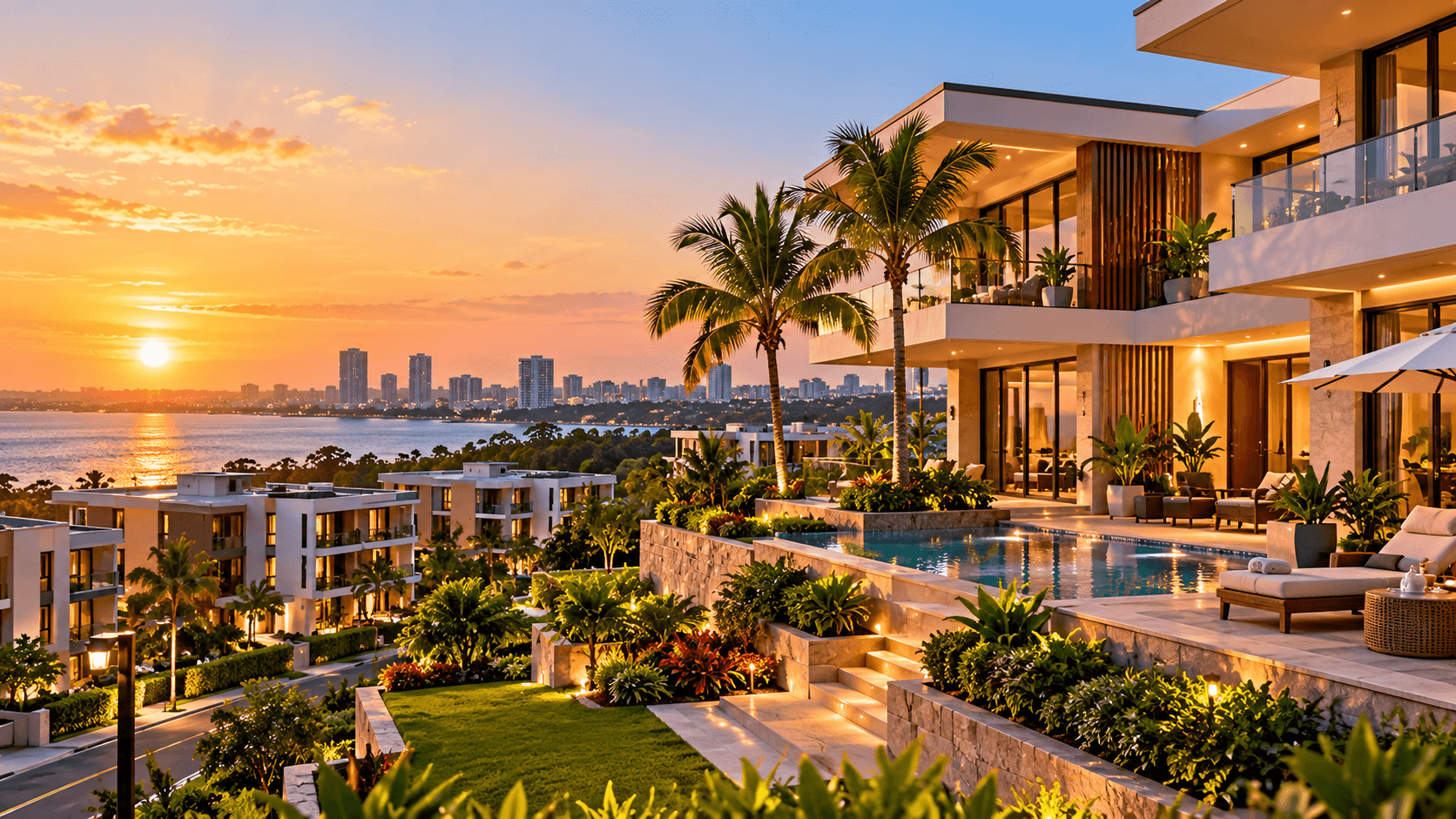 Modern residential property with sea views